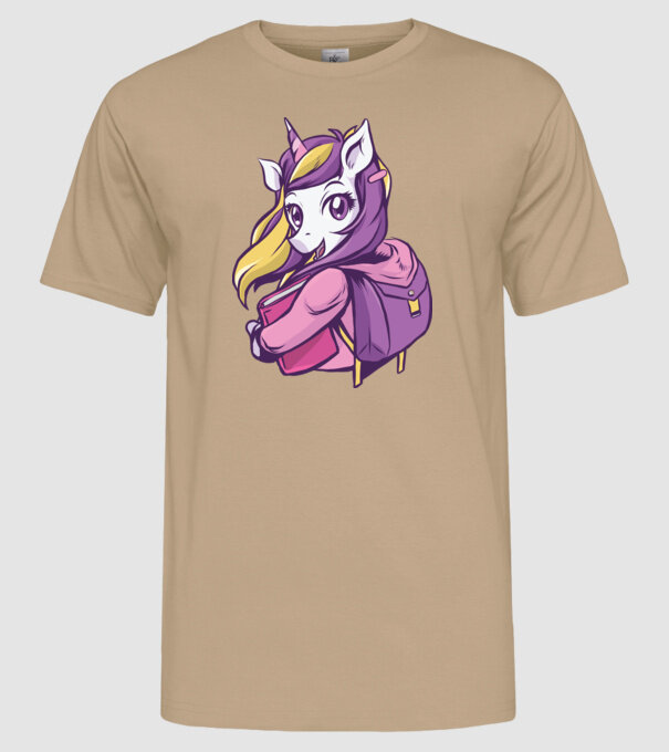 Școlăriță Unicorn model nisipiu pe tricou
