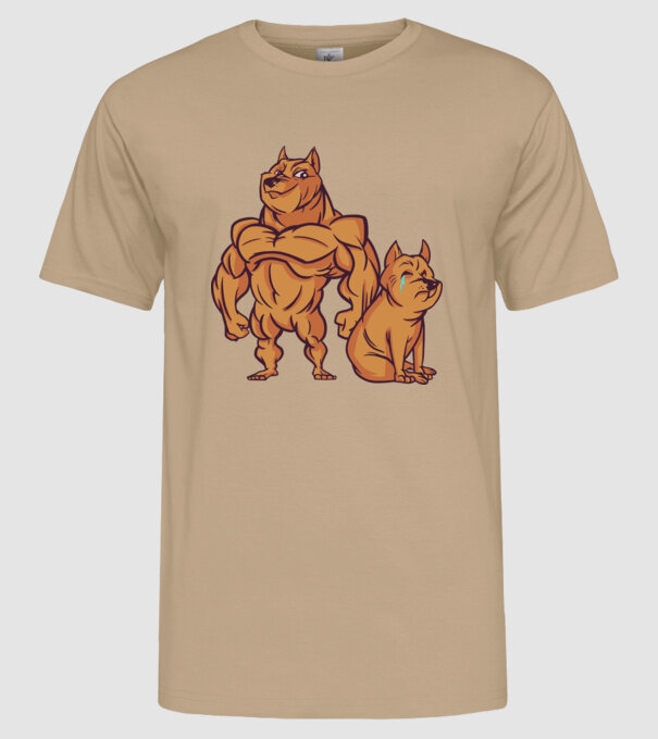 Câine musculos model nisipiu pe tricou