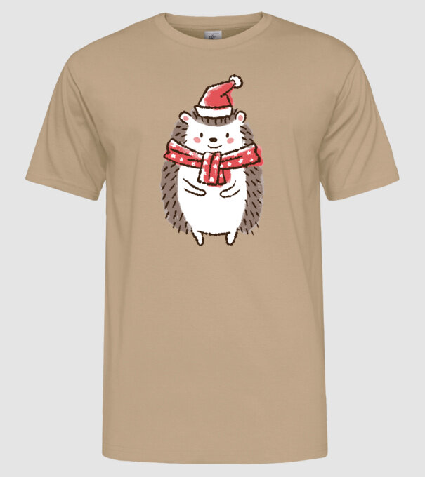 Arici de Crăciun model nisipiu pe tricou