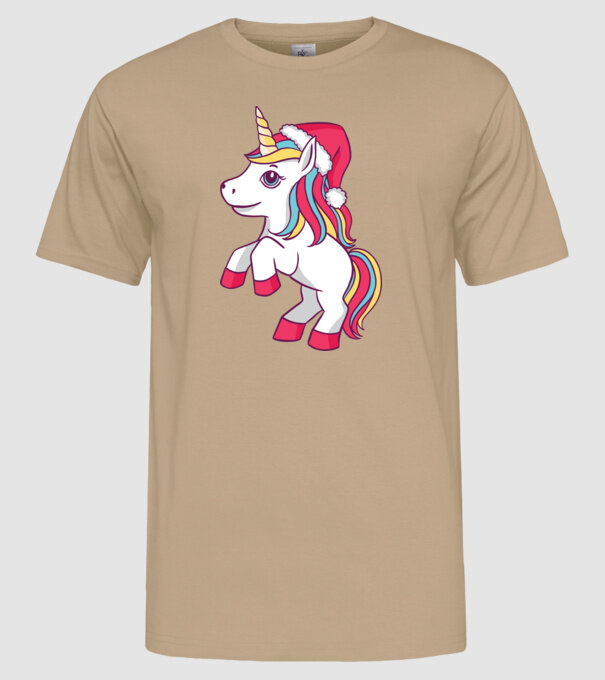 Unicorn de Crăciun model nisipiu pe tricou