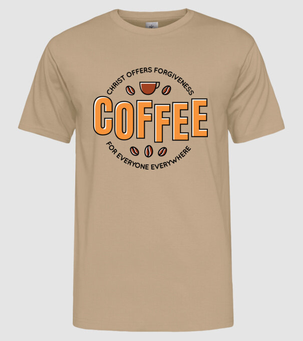 Cafea Iertare model nisipiu pe tricou