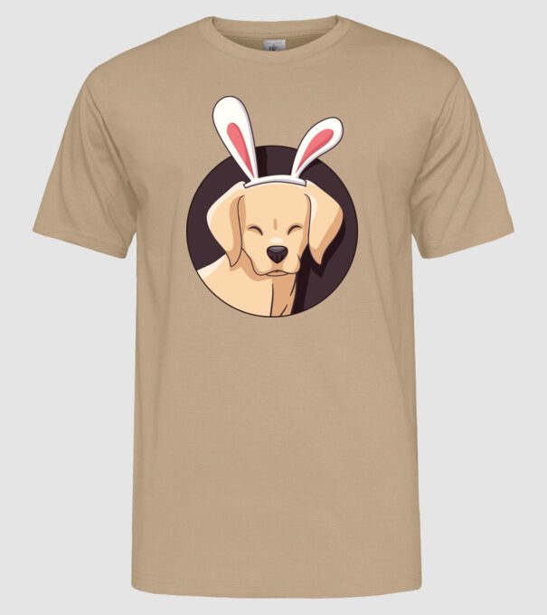 Iepuraș Labrador pentru Paște model nisipiu pe tricou