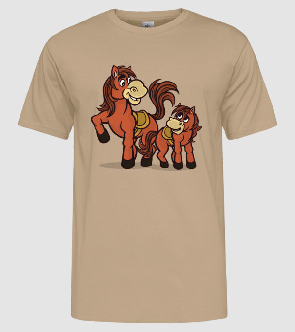 Cal cu mânz model nisipiu pe tricou