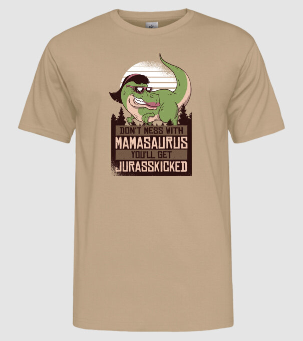 Mamasaurus tricou cu dinozaur model nisipiu pe tricou