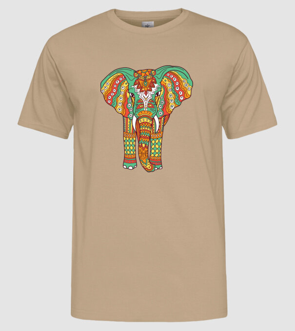 Mandala Elefant model nisipiu pe tricou