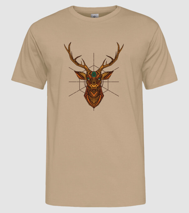 Mandala Cerb model nisipiu pe tricou