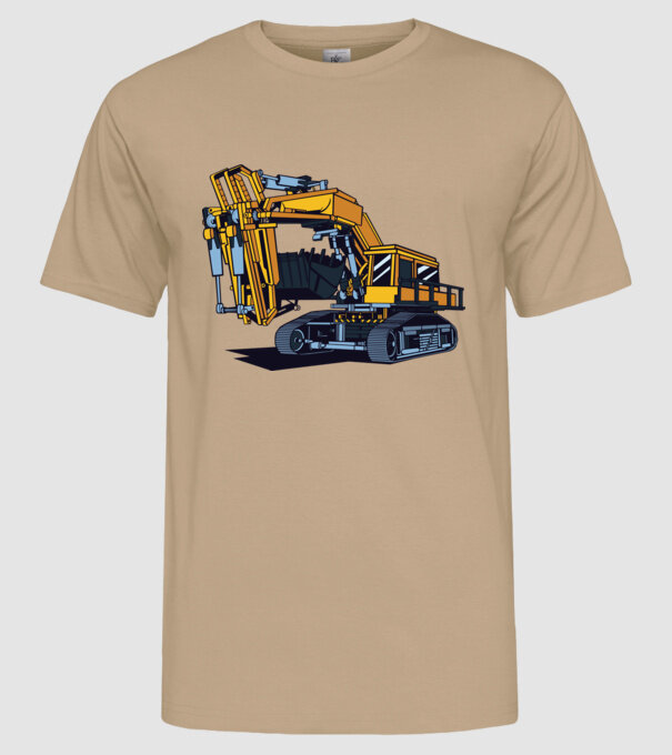 Excavator model nisipiu pe tricou