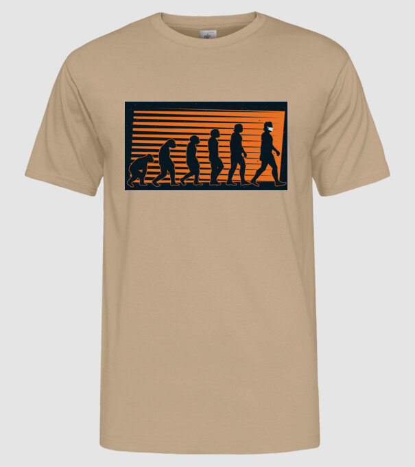 Evoluție Mască model nisipiu pe tricou