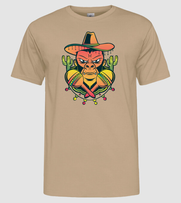 Gorila mexicană model nisipiu pe tricou