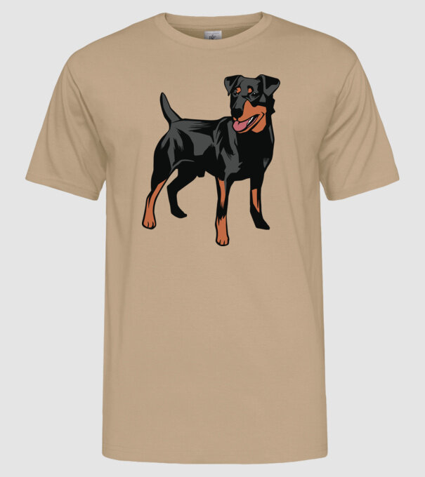 Câine de vânătoare german Terrier model nisipiu pe tricou