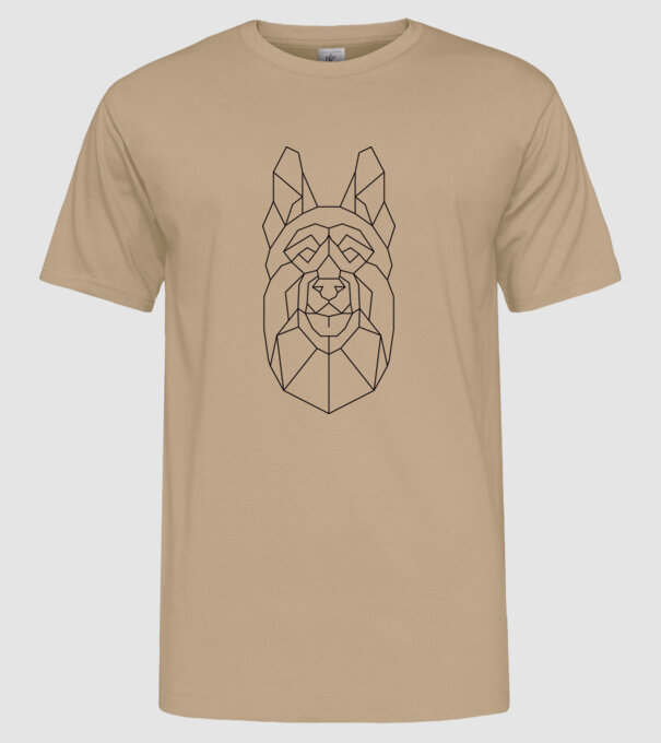 Cap Ciobănesc german Polygon model nisipiu pe tricou