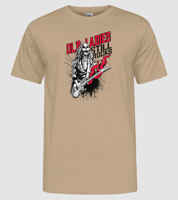 Old Ladies still Rocks model nisipiu pe tricou