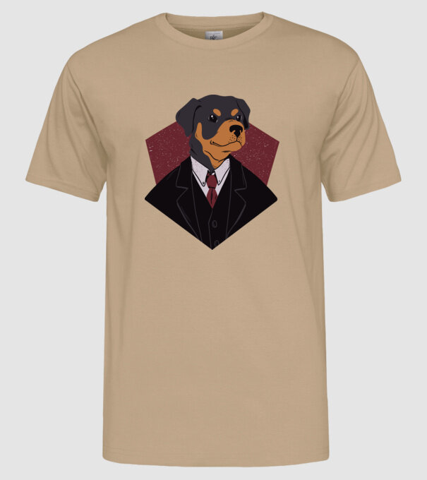 Câine în Costum model nisipiu pe tricou