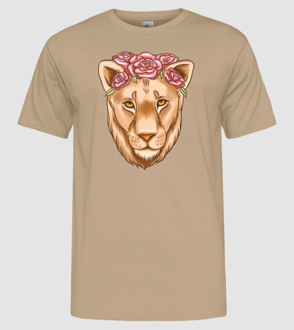 Doamnă leu model nisipiu pe tricou