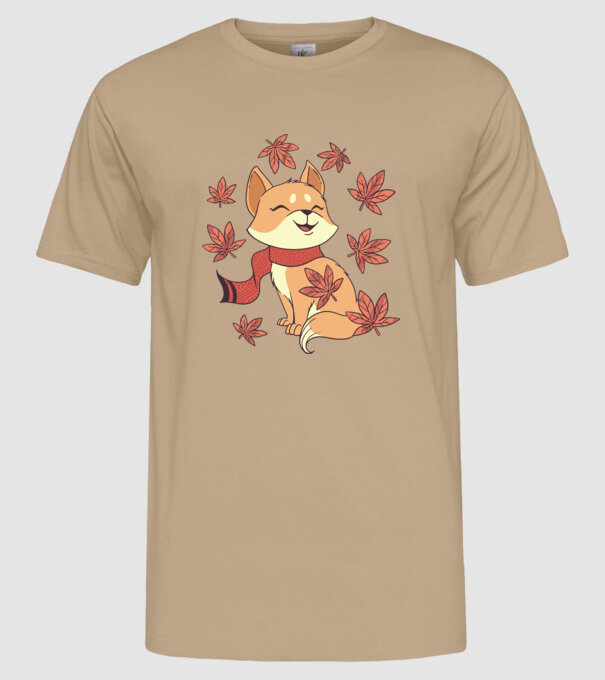 Pisică Toamna model nisipiu pe tricou