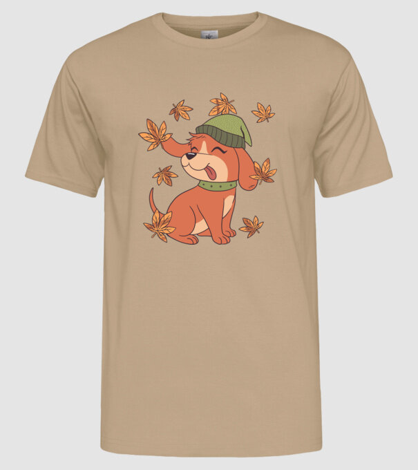 Câine Toamna model nisipiu pe tricou