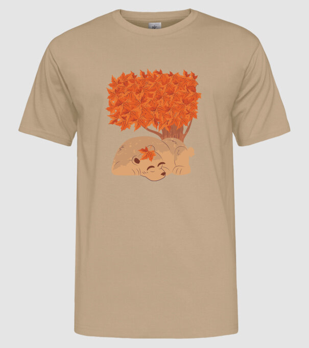 Urs de toamnă model nisipiu pe tricou