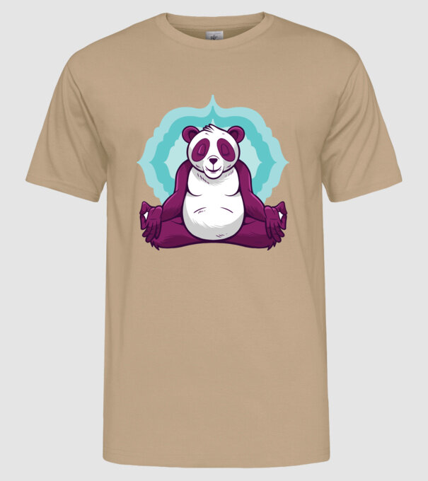 Panda Meditație model nisipiu pe tricou