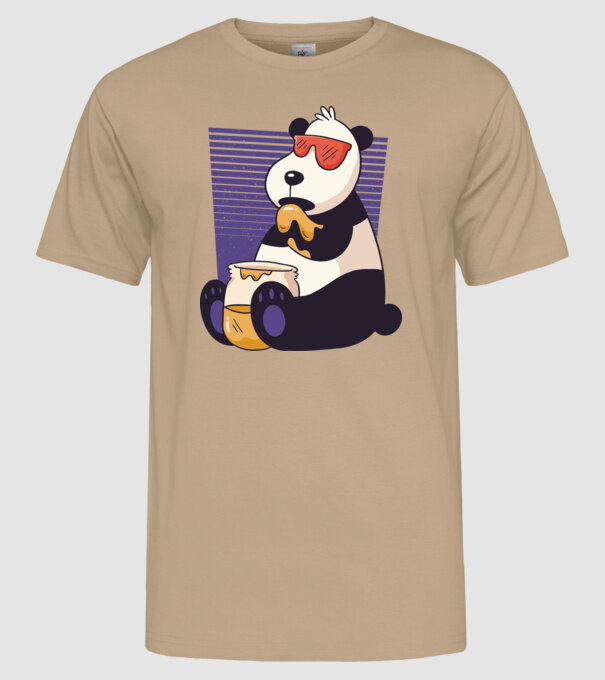 Panda cu miere model nisipiu pe tricou
