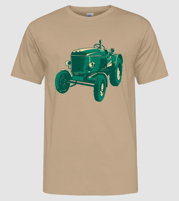 Tractor vechi model nisipiu pe tricou