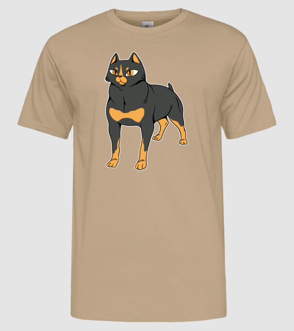 Rottweiler pisică model nisipiu pe tricou