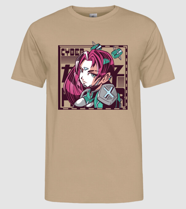 Anime fată Sci-fi model nisipiu pe tricou