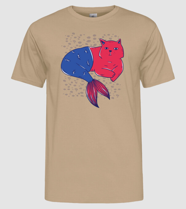Pisică Sirenă model nisipiu pe tricou