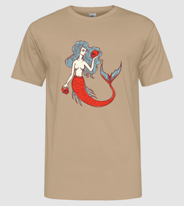 Sirenă cu craniu model nisipiu pe tricou