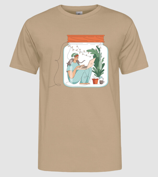 Fată Social Distancing model nisipiu pe tricou