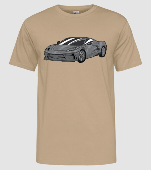 Mașină sport model nisipiu pe tricou
