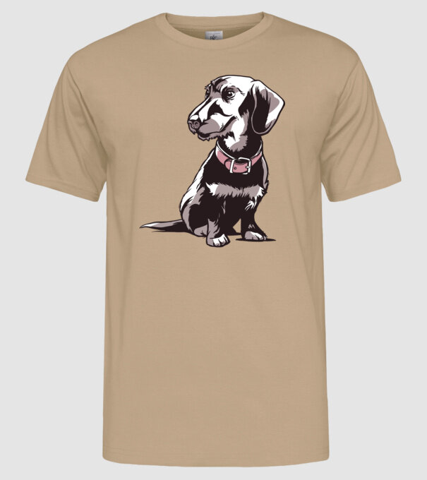 Teckel cu părul sârmos model nisipiu pe tricou