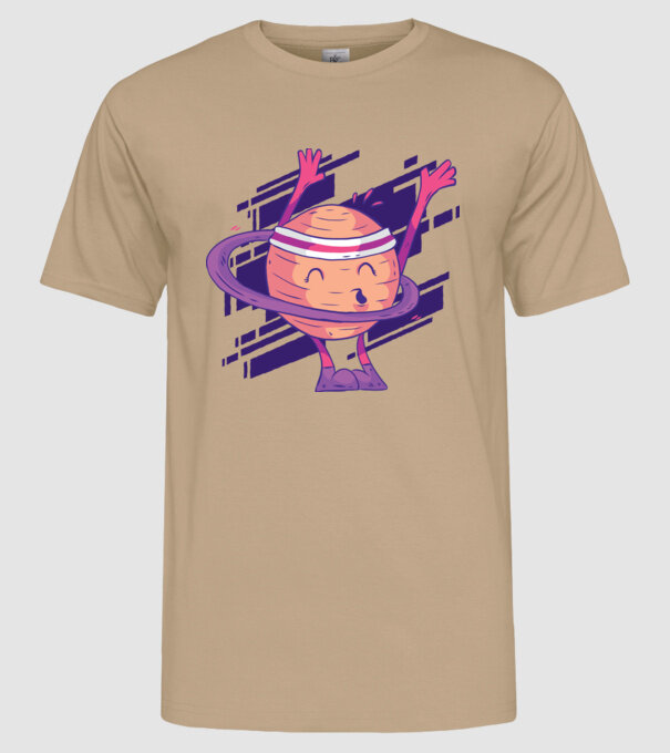 Cerc Hula-Hoop Saturn model nisipiu pe tricou