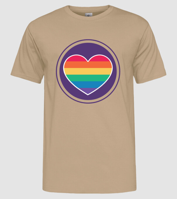 Inimă curcubeu model nisipiu pe tricou
