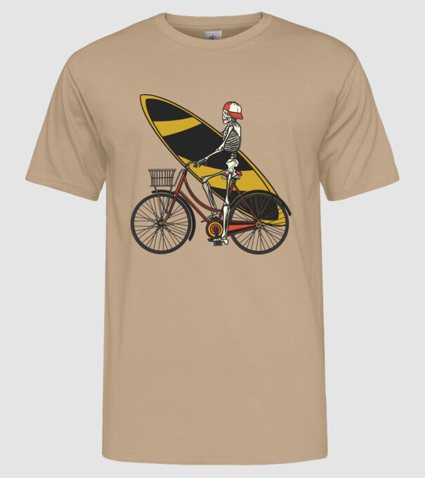 Schelet surfer model nisipiu pe tricou