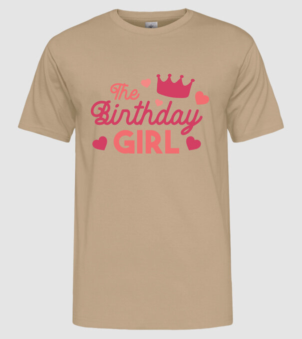 Fată cu Zi de naștere model nisipiu pe tricou