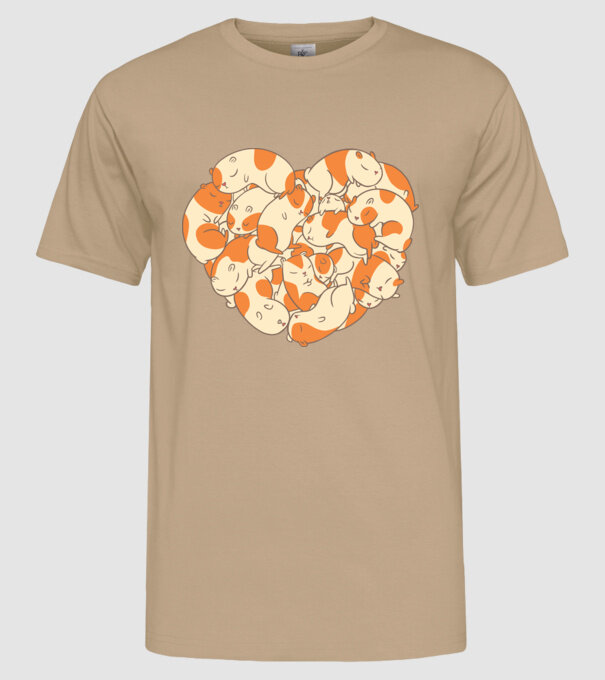 Inimă Porcușor de Guineea model nisipiu pe tricou