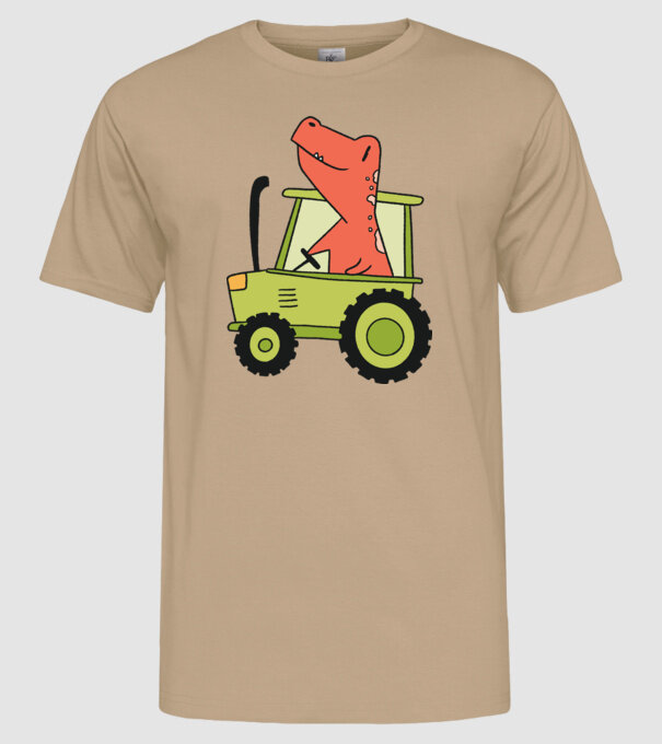Tractor dinozaur model nisipiu pe tricou
