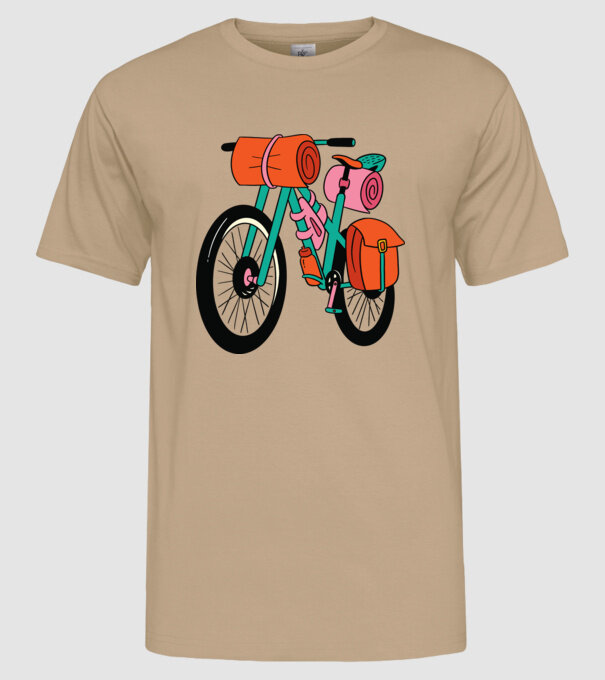 Bicicletă Drumeție model nisipiu pe tricou