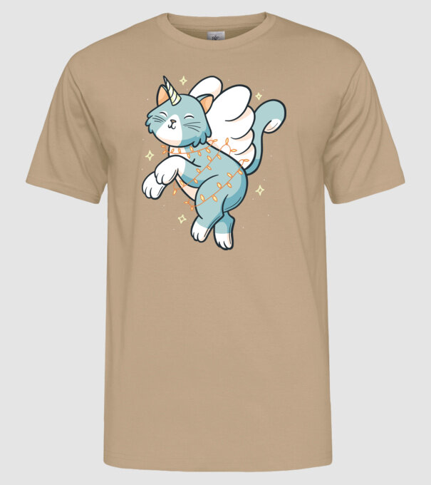 Pisică Unicorn model nisipiu pe tricou