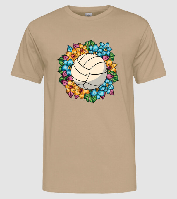 Minge de volei cu flori model nisipiu pe tricou