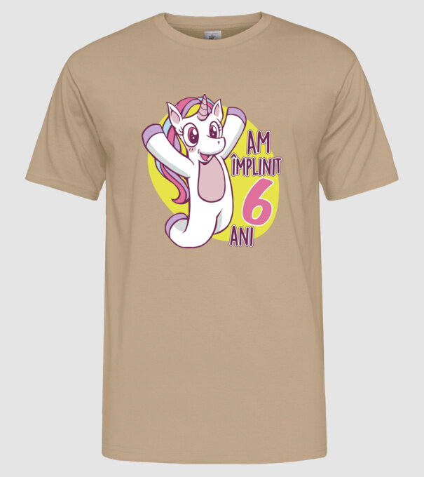 Am împlinit 6 ani model nisipiu pe tricou