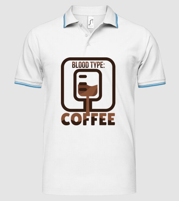 Grupa mea de sânge este cafeaua model alb pe tricou