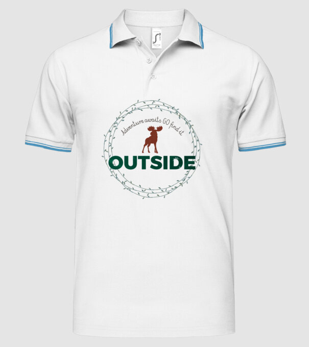 Adventure awaits model alb pe tricou