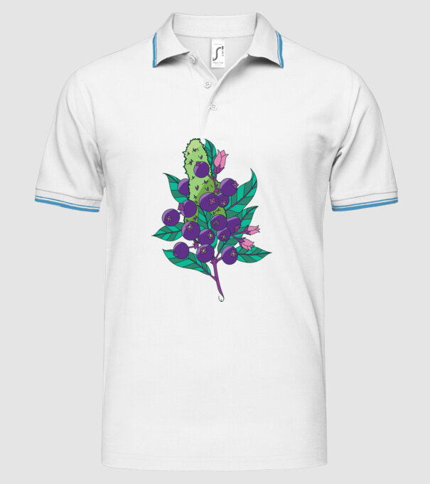 Arbust de afine model alb pe tricou