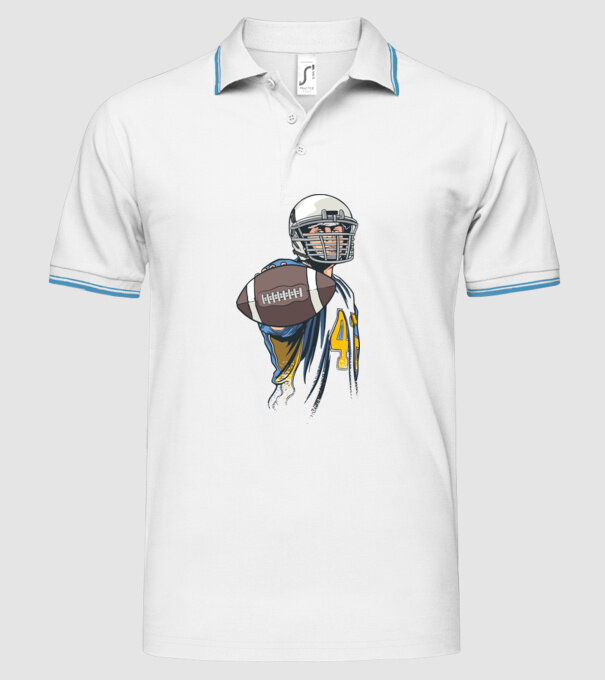 Jucător de fotbal American model alb pe tricou