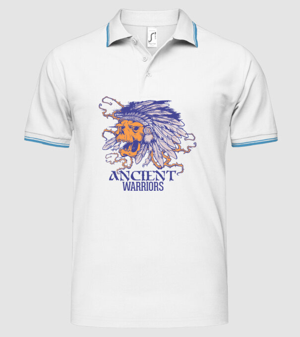 Ancient Warriors model alb pe tricou