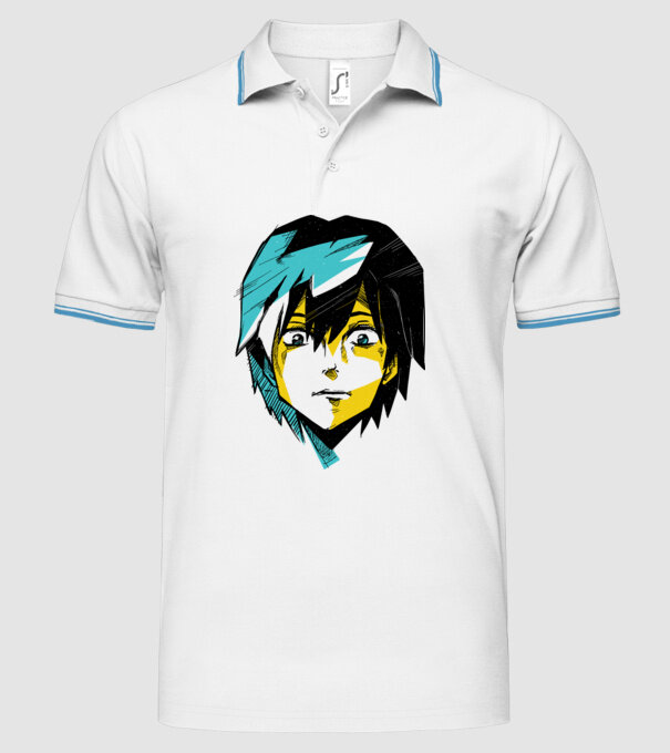 Cap Anime model alb pe tricou