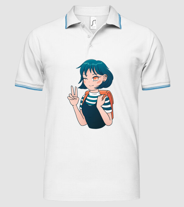 Anime fată model alb pe tricou