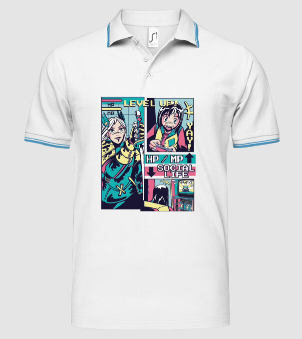 Anime Vaporwave benzi desenate model alb pe tricou