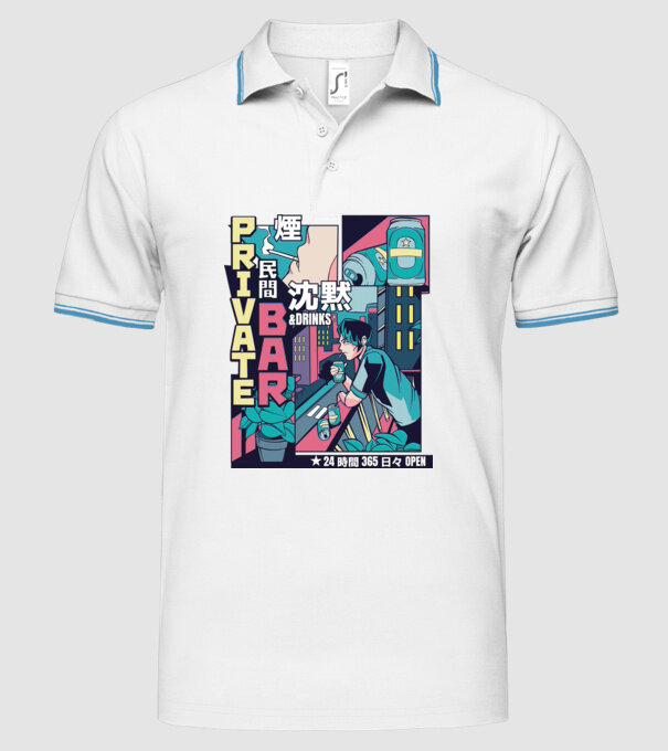 Anime Vaporwave benzi desenate model alb pe tricou